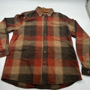 Men’s North River flannel shirt SZ‎ L. Browns and rust. Excellent condition